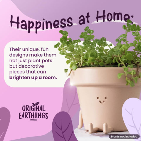 Original Earthlings home gifts pot, unique accent for shelves or desks.