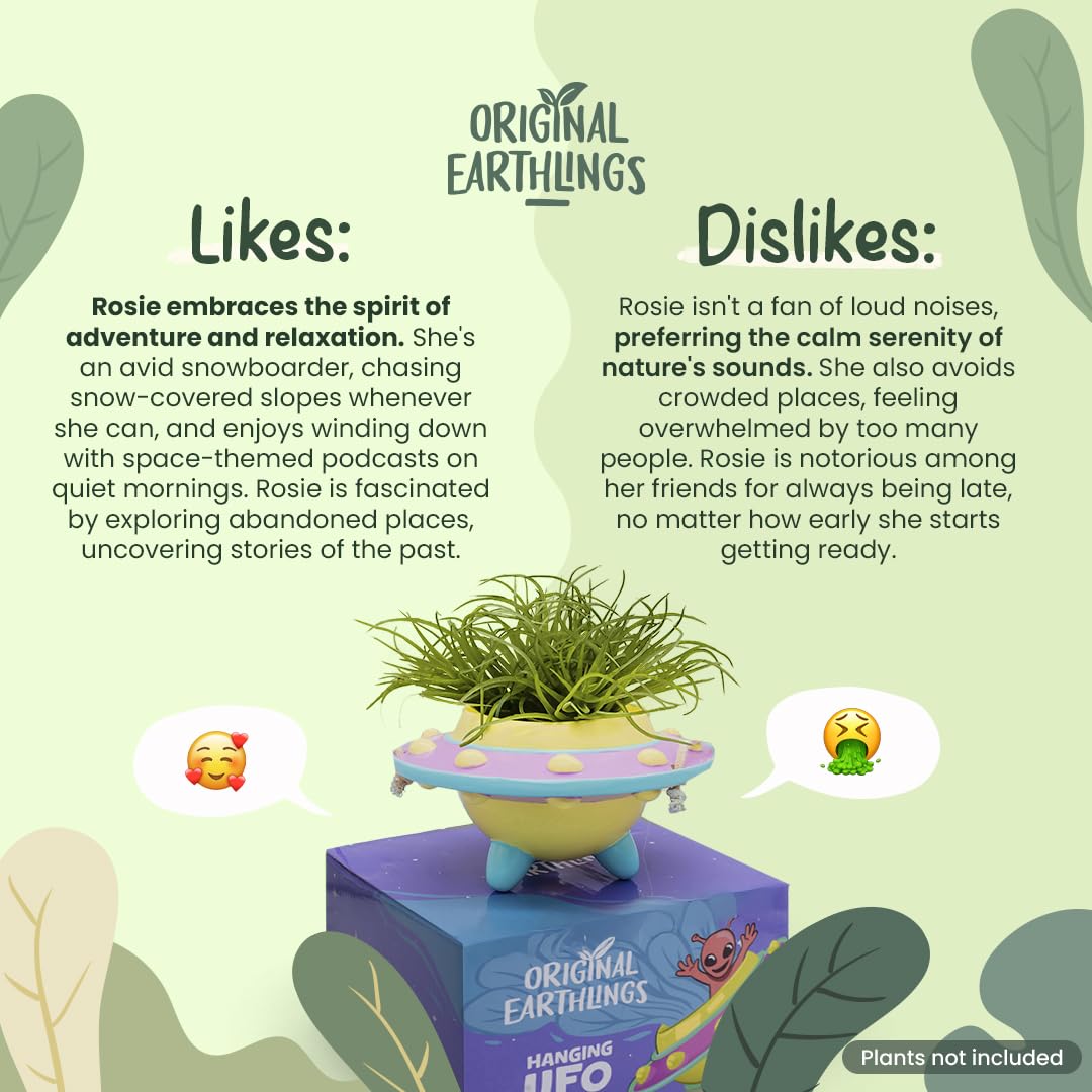 Original Earthlings UFO planter with built-in drainage for healthy moisture management