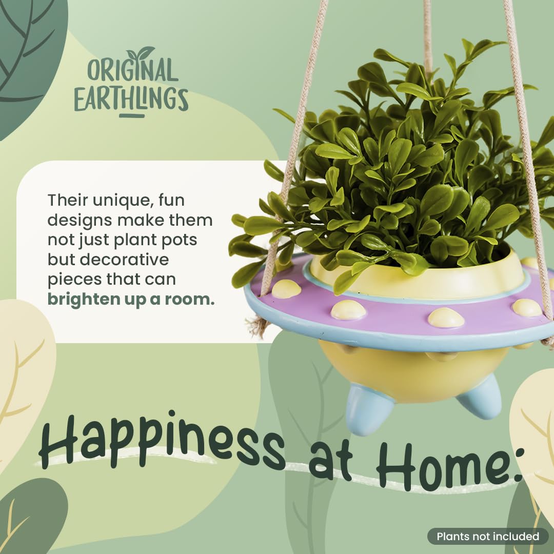 Original Earthlings UFO hanging planter ideal for succulents and compact greenery