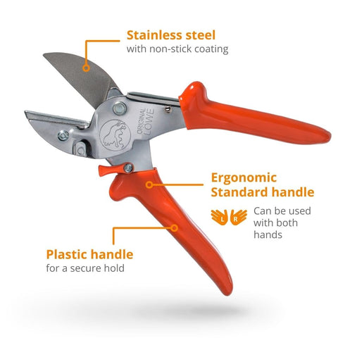 Original LÖWE ergonomic handle designed for medium to large hands