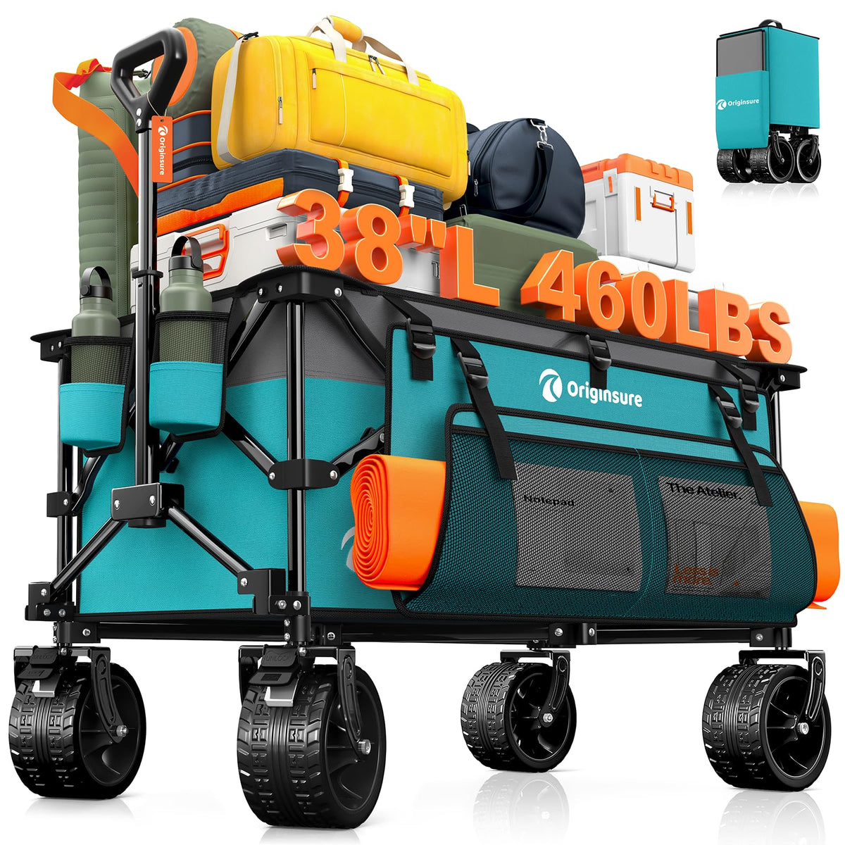 Originsure 220L collapsible wagon with large capacity for groceries and gear