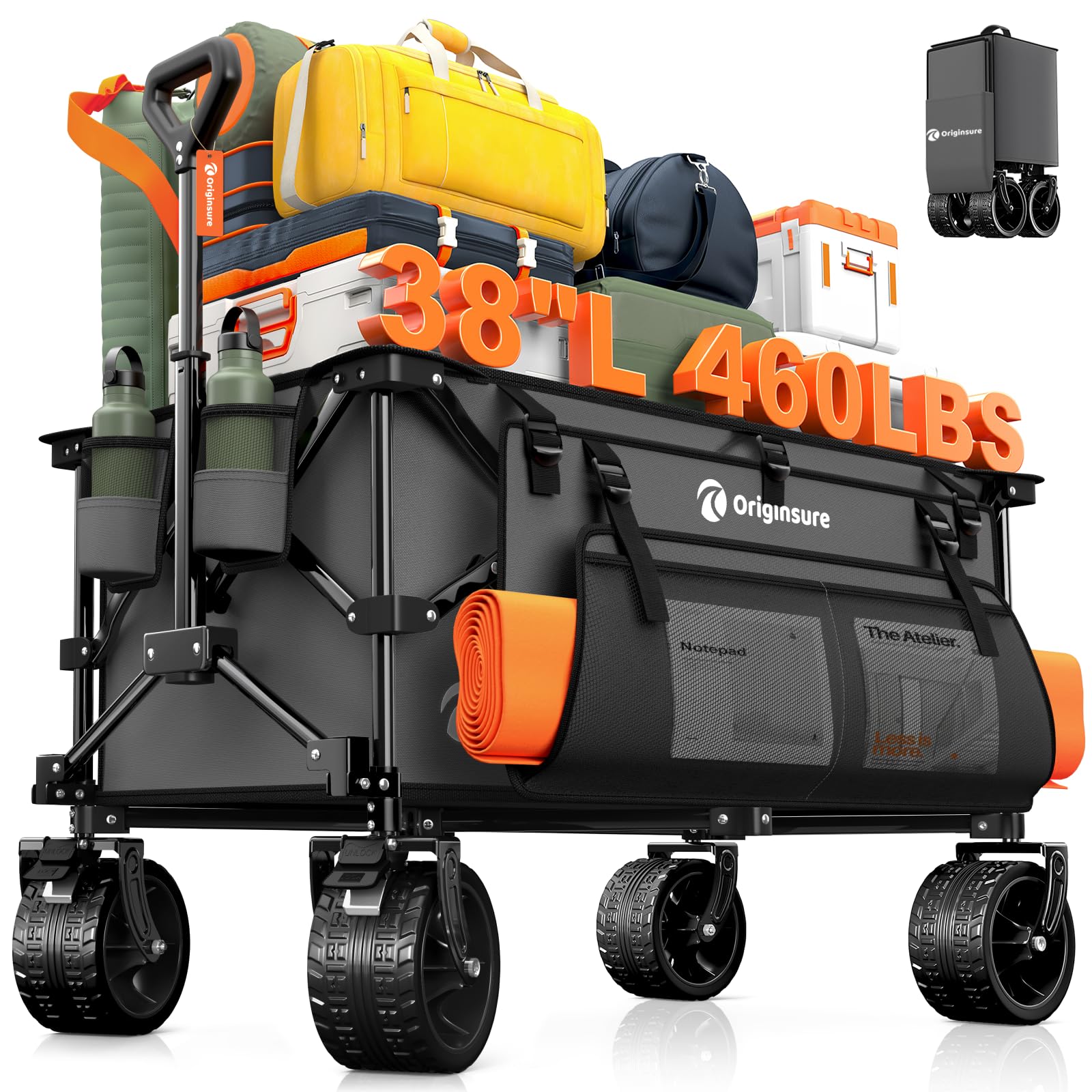 Originsure 220L foldable wagon with large capacity for effortless grocery trips.