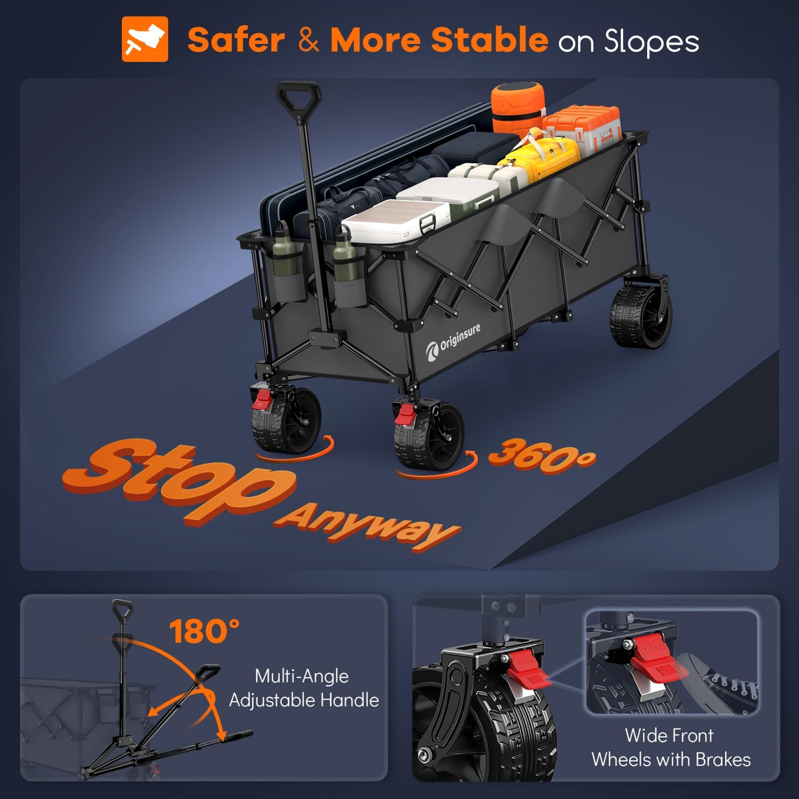 Originsure 300L capacity holds groceries, camping gear, sports equipment
