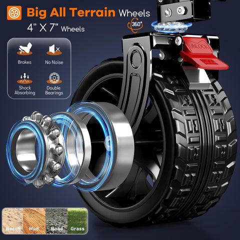 Originsure front-wheel brakes offer controlled stopping during slope navigation
