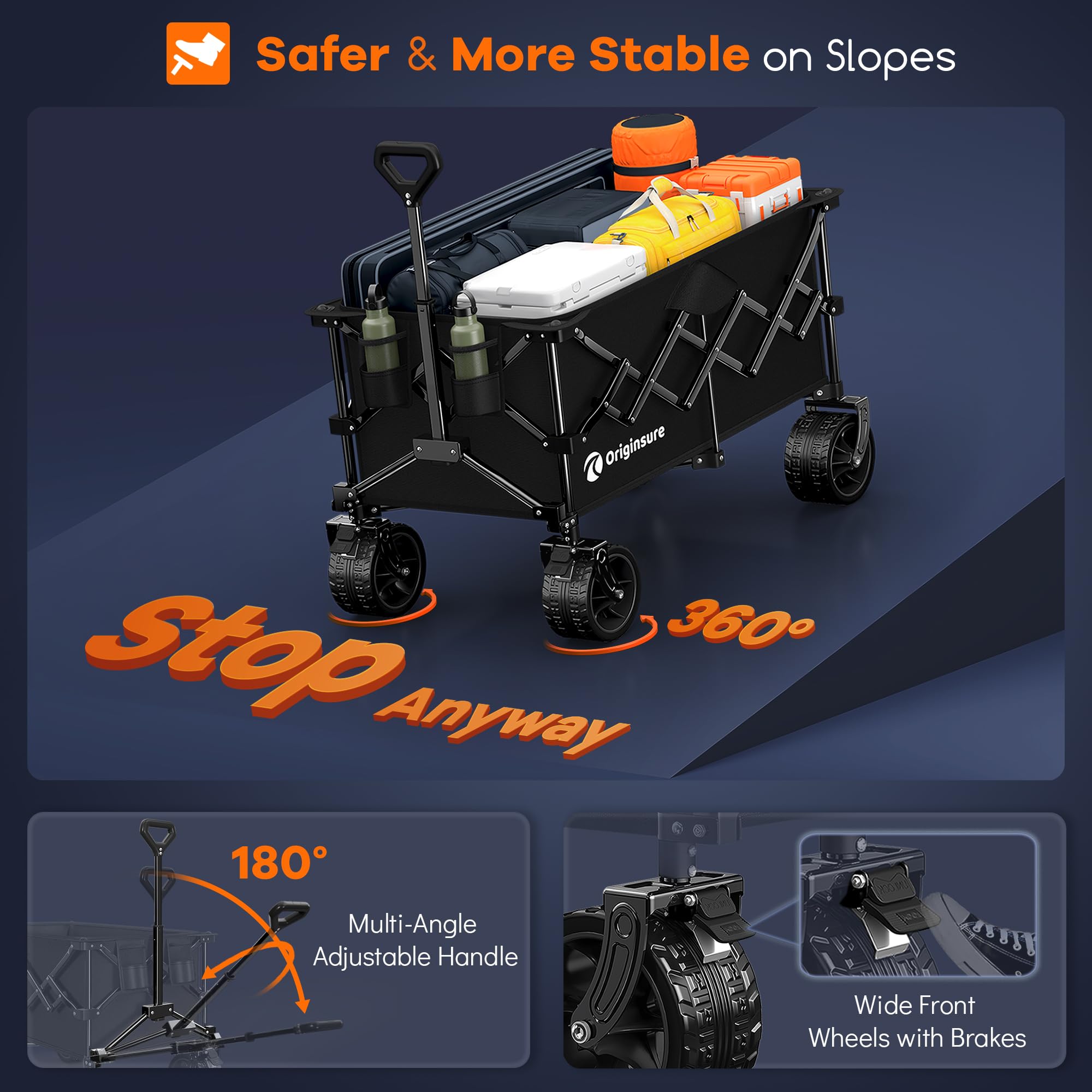 Originsure 600D fabric resists wear and keeps items dry.