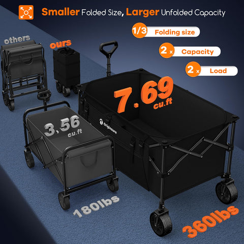 Originsure all-terrain wheels roll smoothly on sand and grass.