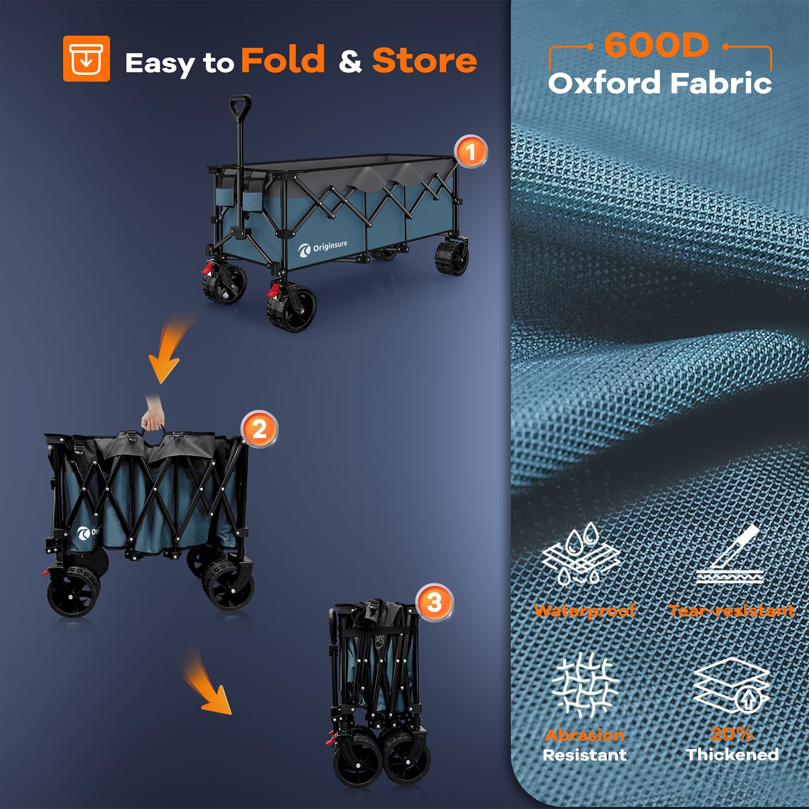 Originsure beach and camping setup shows outdoor versatility and portability.