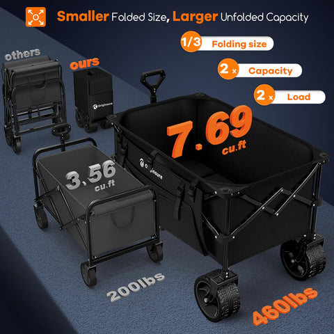 Originsure foldable wagon compact folded size for convenient car trunk storage.