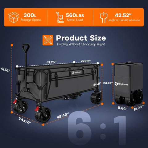 Originsure wagon folded compactly to save space in car trunk