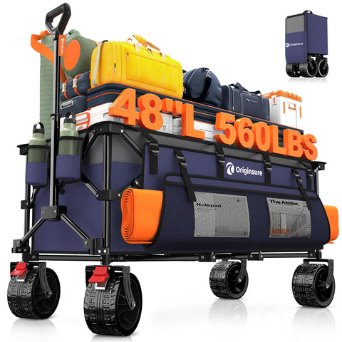 Originsure foldable wagon showing large unfolded loading area for easy transport.