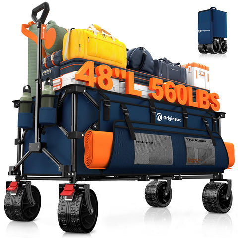 Originsure foldable wagon open with large 300L capacity for groceries and gear.