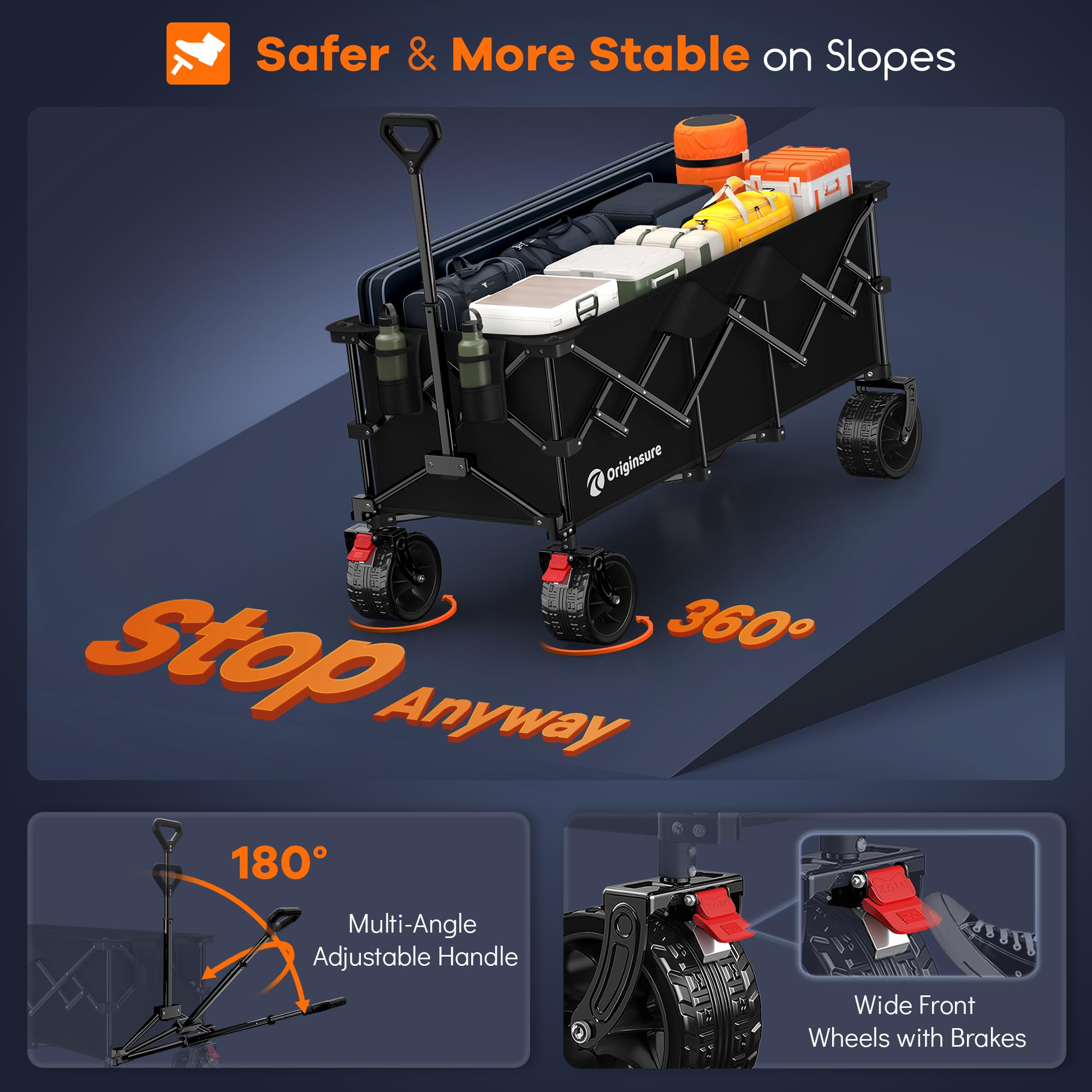 Originsure side pocket and cup holders keep essentials handy