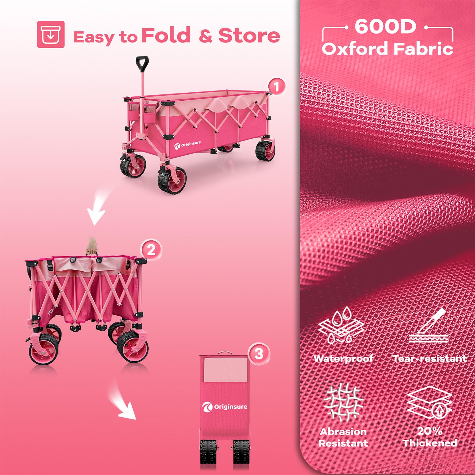 Originsure out-of-the-box-ready wagon requires no assembly