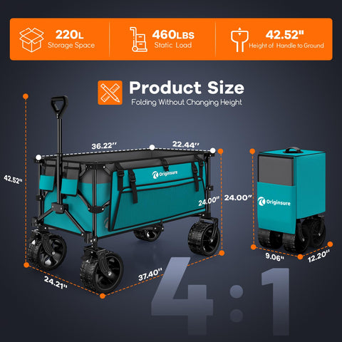 Originsure wagon with sturdy metal frame, built for heavy loads