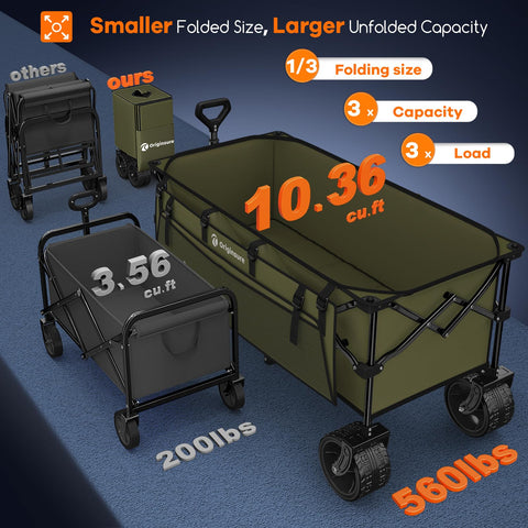 Originsure big 7x4 inch all-terrain wheels enable smooth rolling.