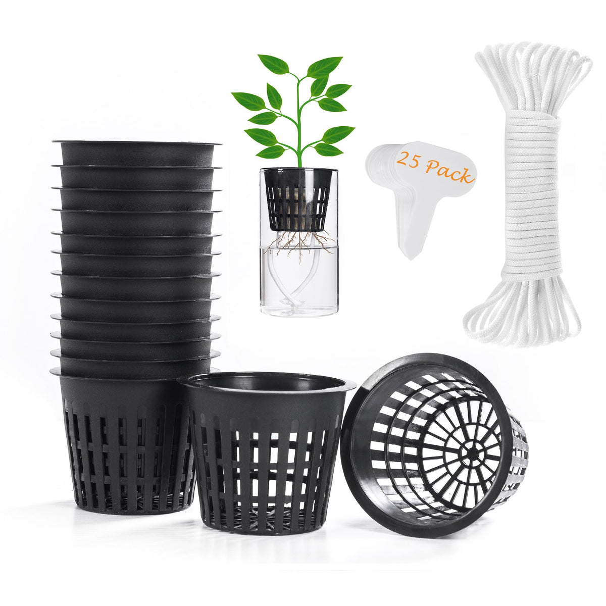 ORIMERC 3-inch net pot showcasing open slots for airflow and drainage