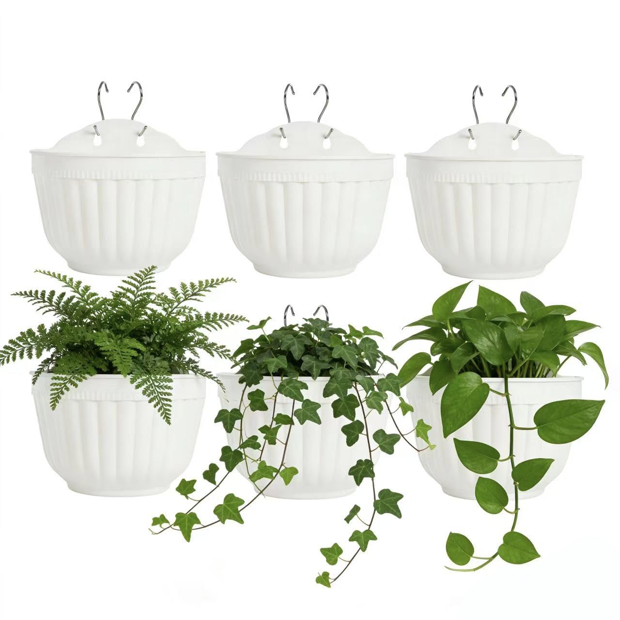 ORIMERC six-pack large wall planter set for vertical gardens, sturdy and lightweight plastic.
