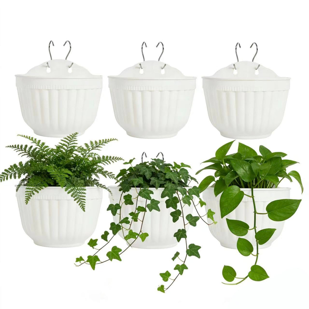 ORIMERC six-pack large wall planter set for vertical gardens, sturdy and lightweight plastic.