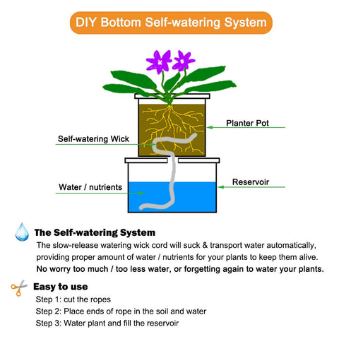 ORIMERC African violet-friendly wick for steady moisture
