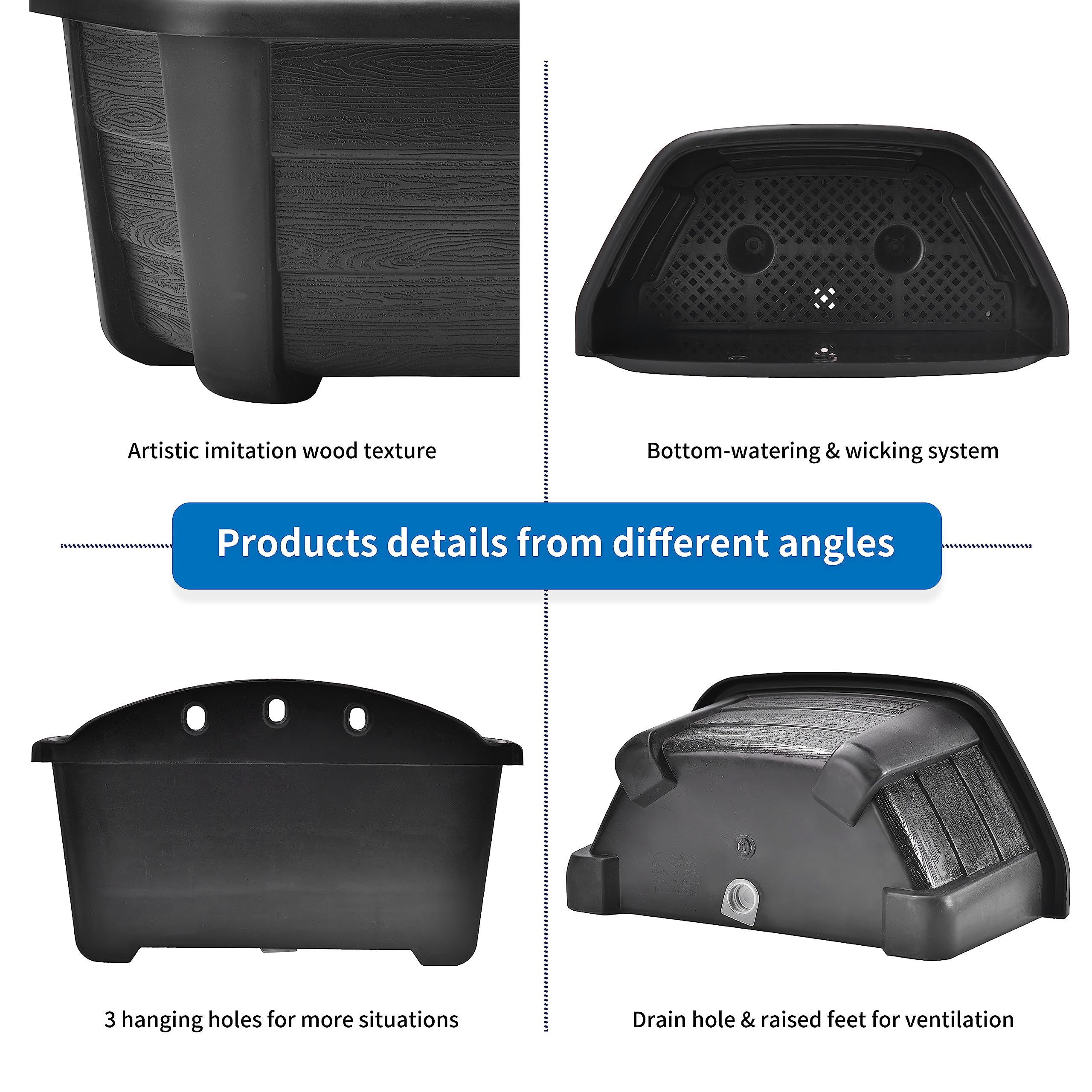 ORIMERC durable PP wall planter, lightweight and easy to install.