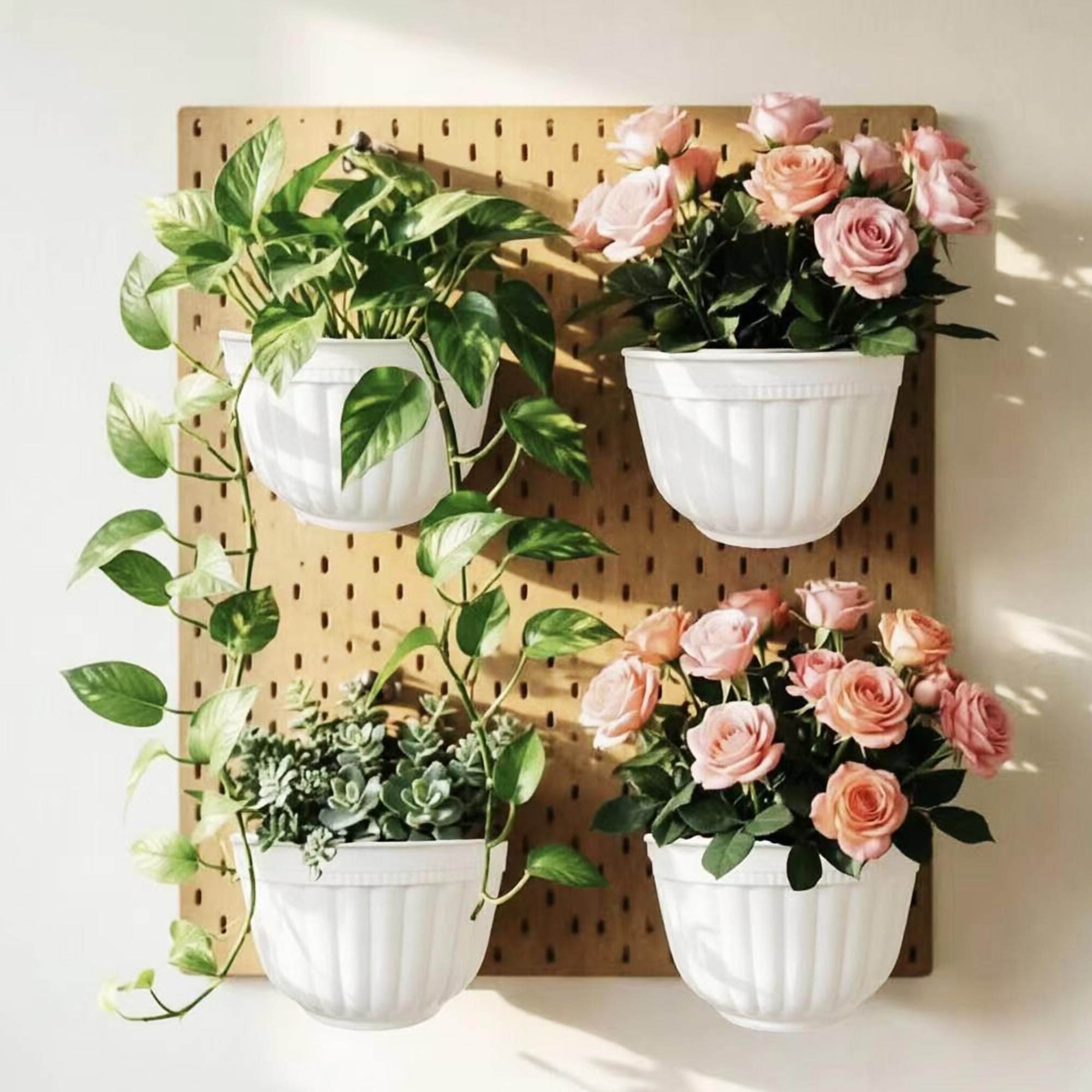 ORIMERC kitchen herbs wall planter keeps fresh basil and chives within arm's reach.