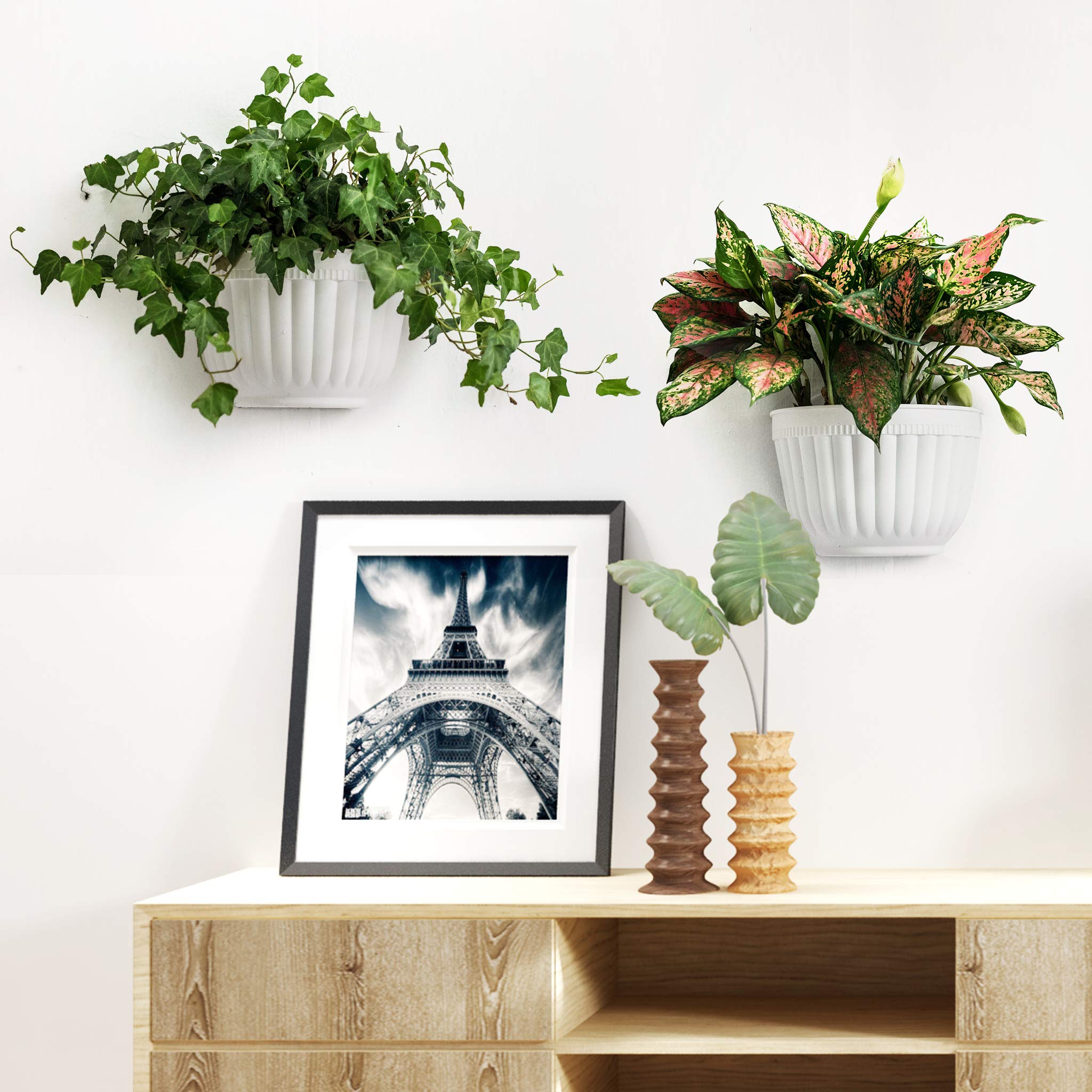 ORIMERC modern white wall planter adds clean decor to any room.
