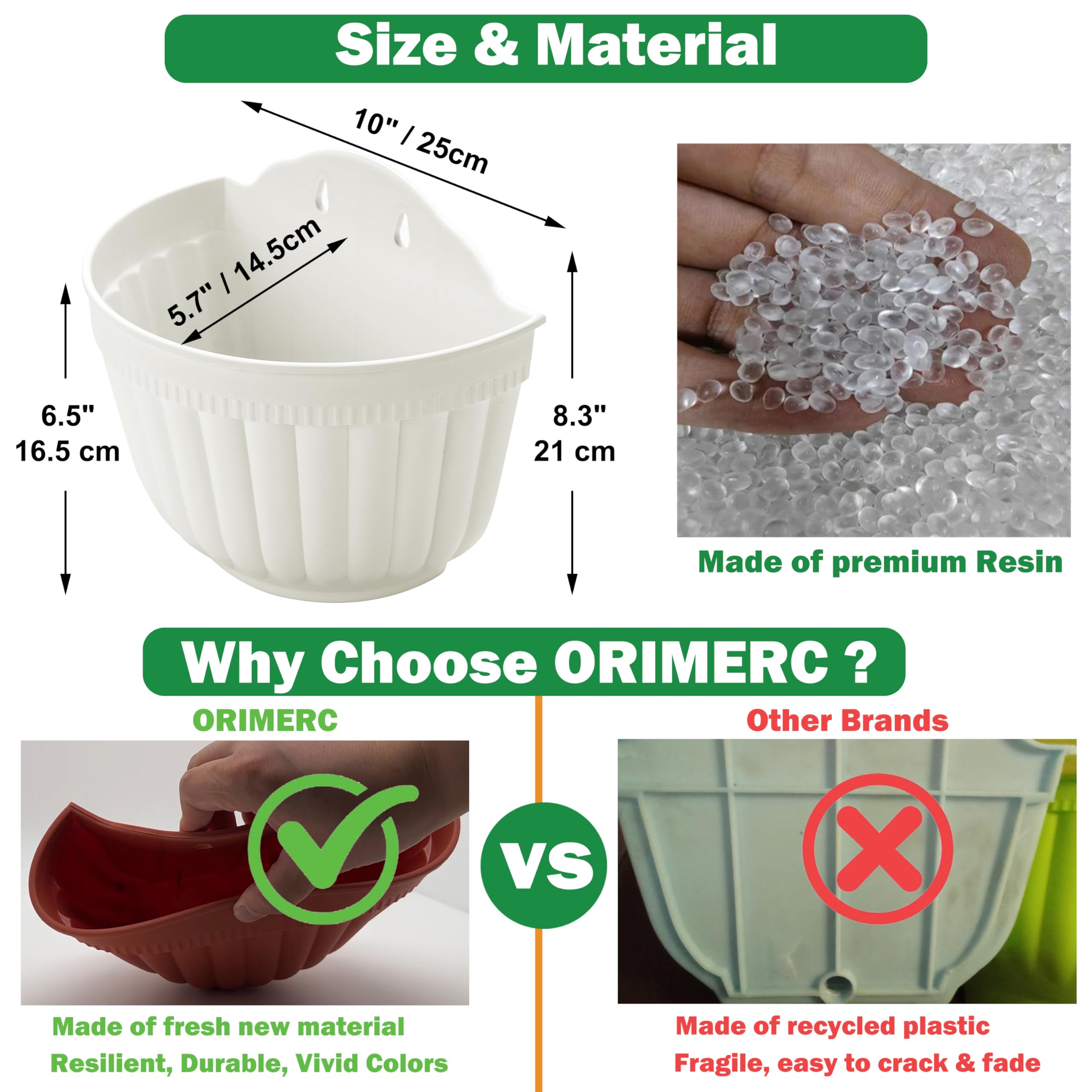 ORIMERC indoor-outdoor planter withstands outdoor UV exposure while brightening porches.