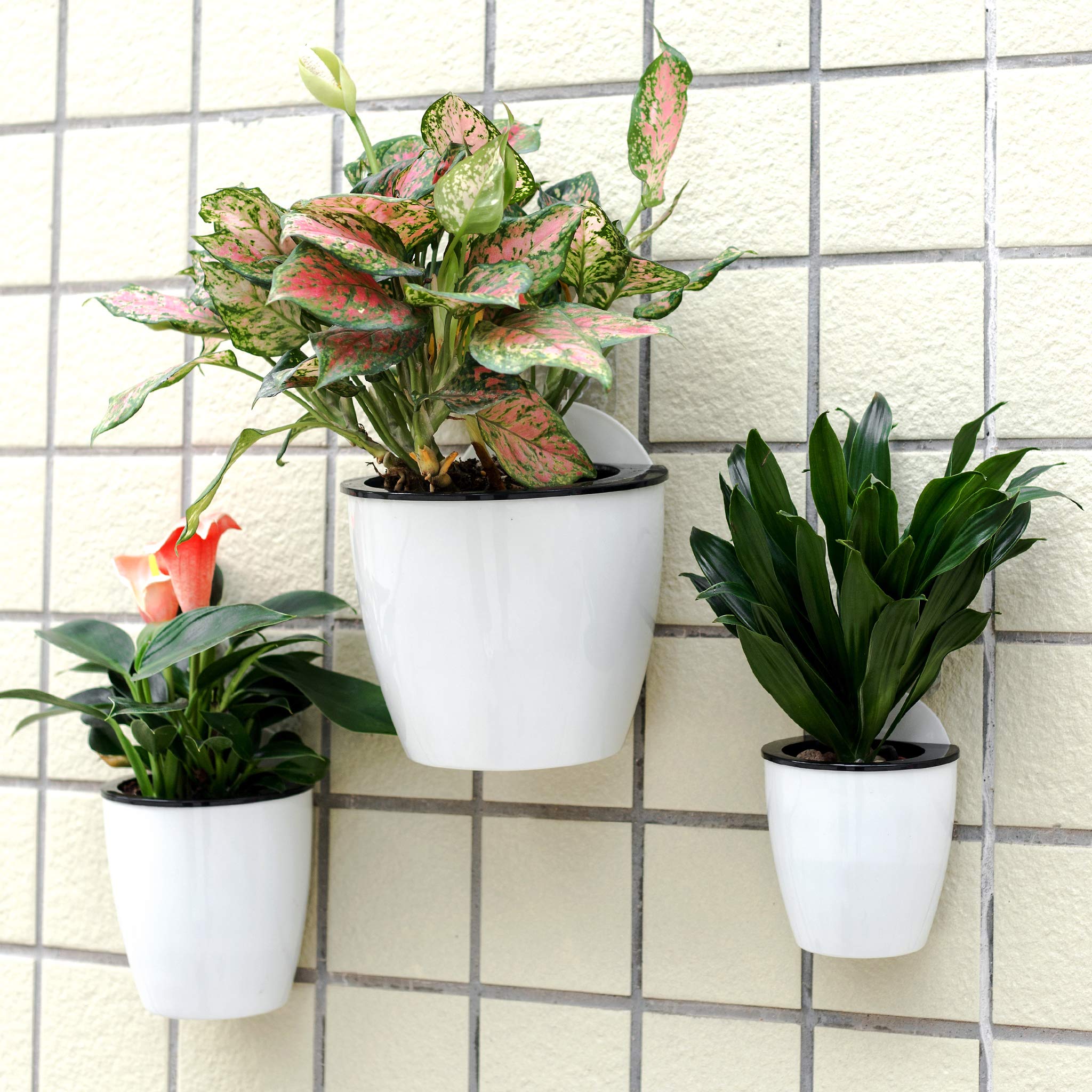 ORIMERC wall-mount vertical garden planters on a wall showcase sleek, durable design for indoor or outdoor use.