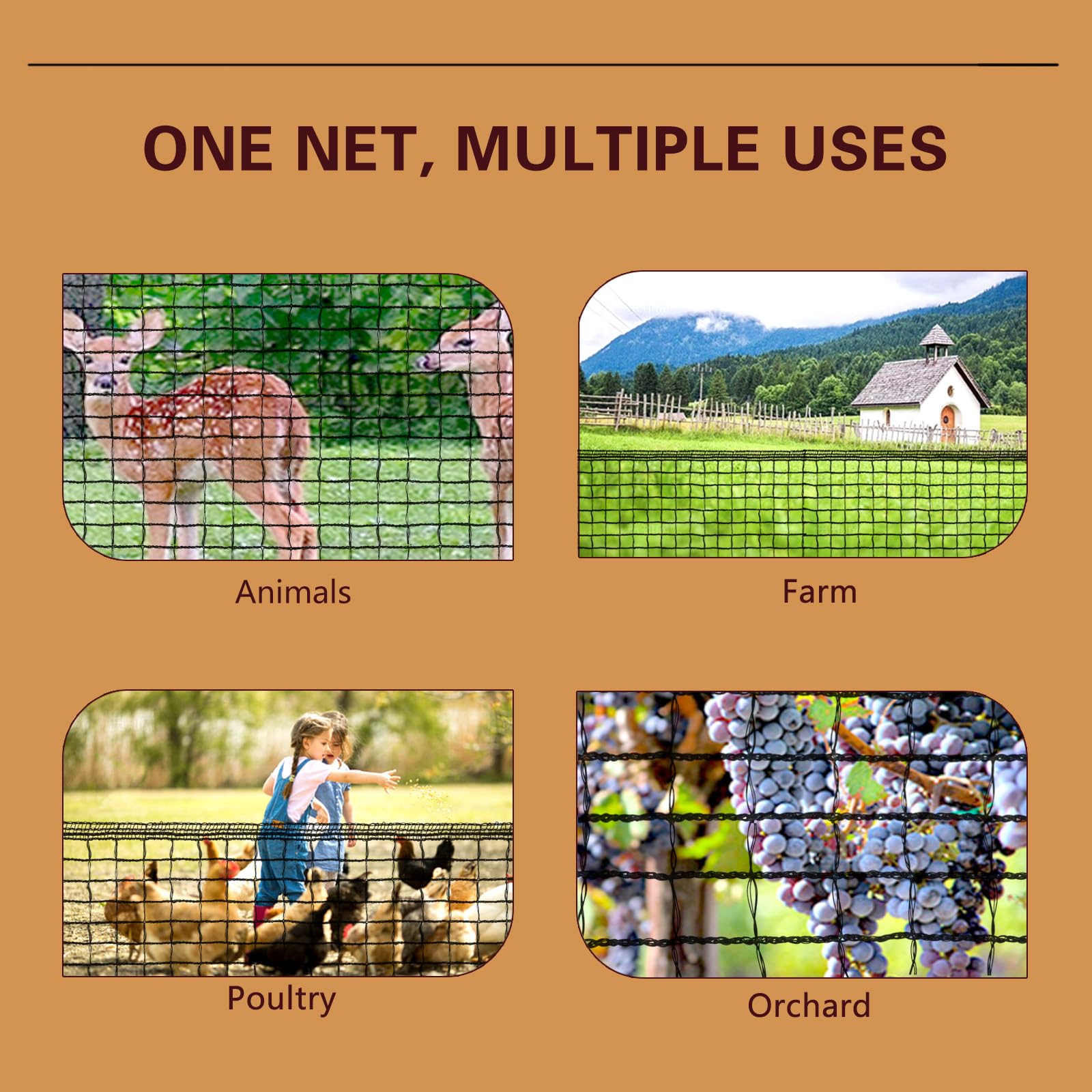 ORIVOGAS easy-install fence with included zip ties and stakes