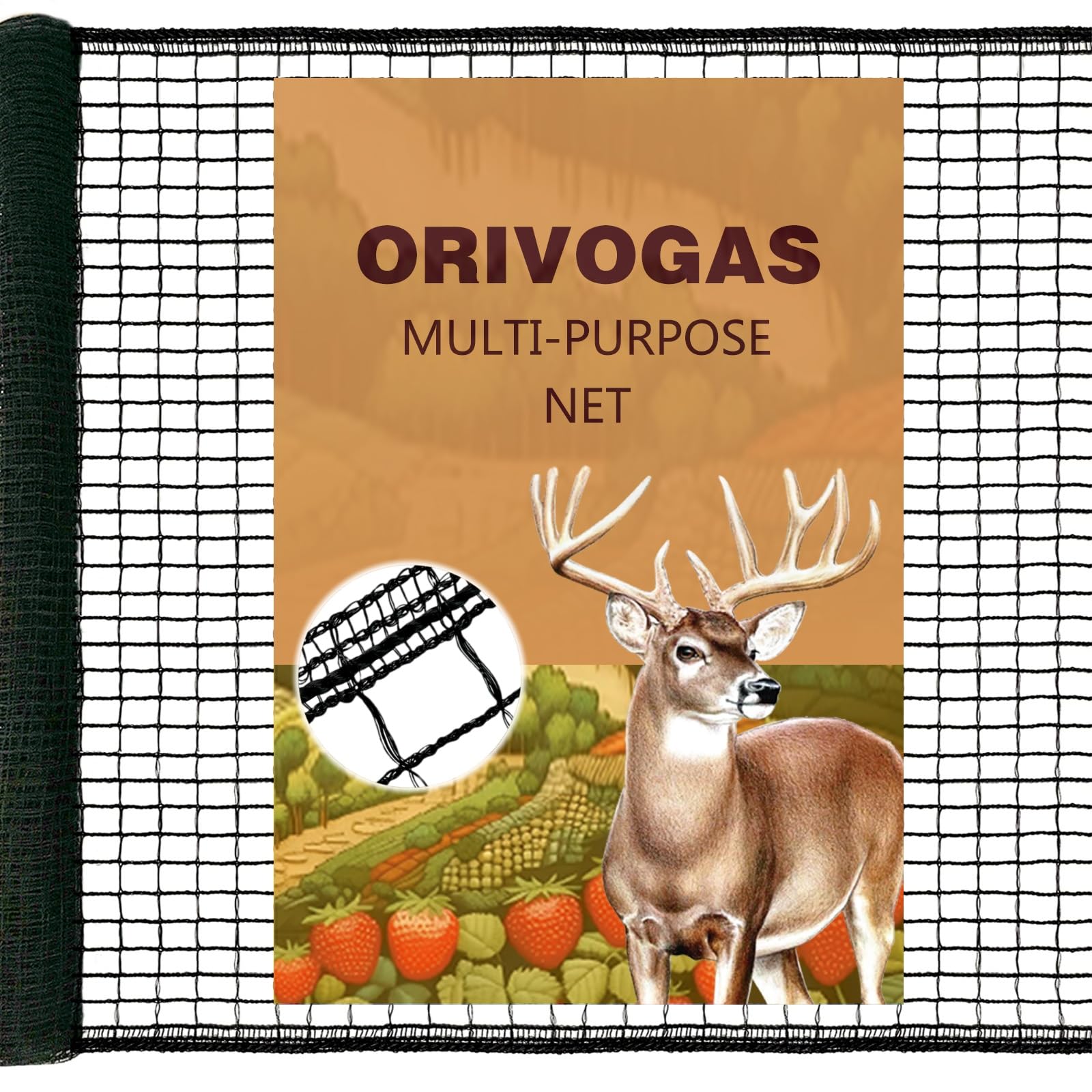 ORIVOGAS plastic mesh fence protects gardens from deer with 4x25ft coverage