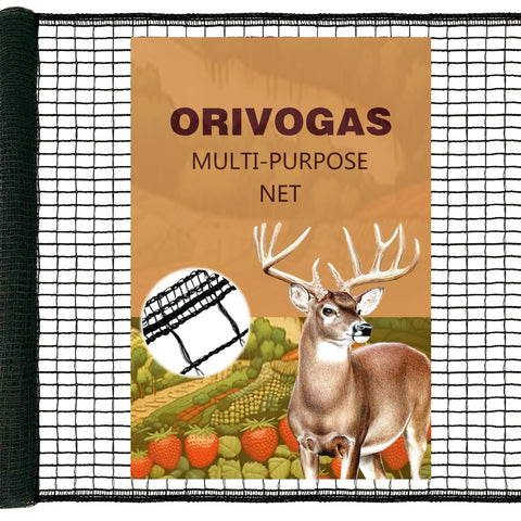 ORIVOGAS plastic mesh fence deer fencing 4x75ft with reinforced edges for durable garden protection