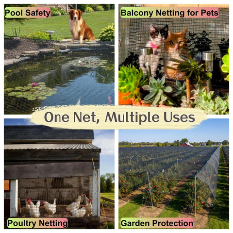 ORIVOGAS reusable netting for multiple seasons in garden and coop protection.