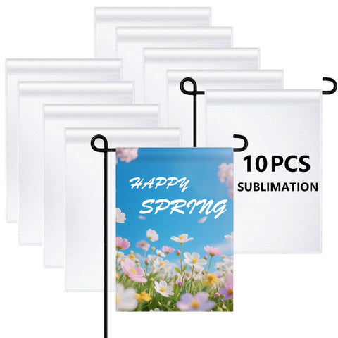 ORJ 10pc garden flags (18x12) for outdoor decoration.
