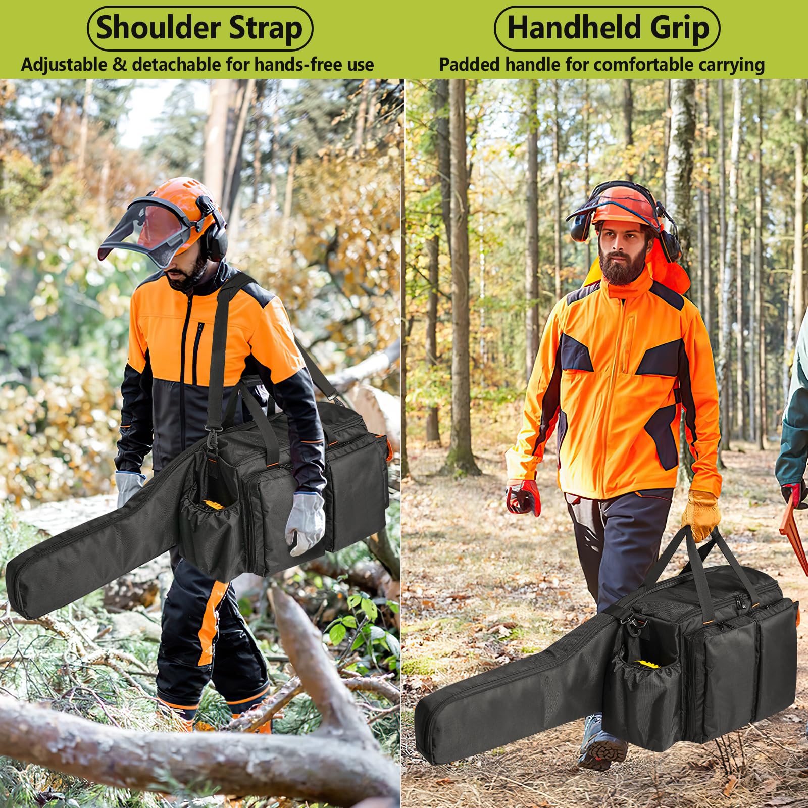 Rugged ORKELS chainsaw case delivers durable protection during storage and travel.