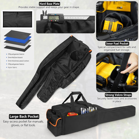 Interior organizer of ORKELS case keeps tools and batteries neatly arranged.