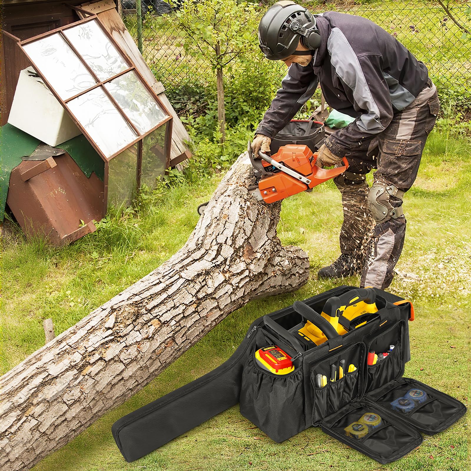 Side pockets on ORKELS case enable quick access to oil and accessories.