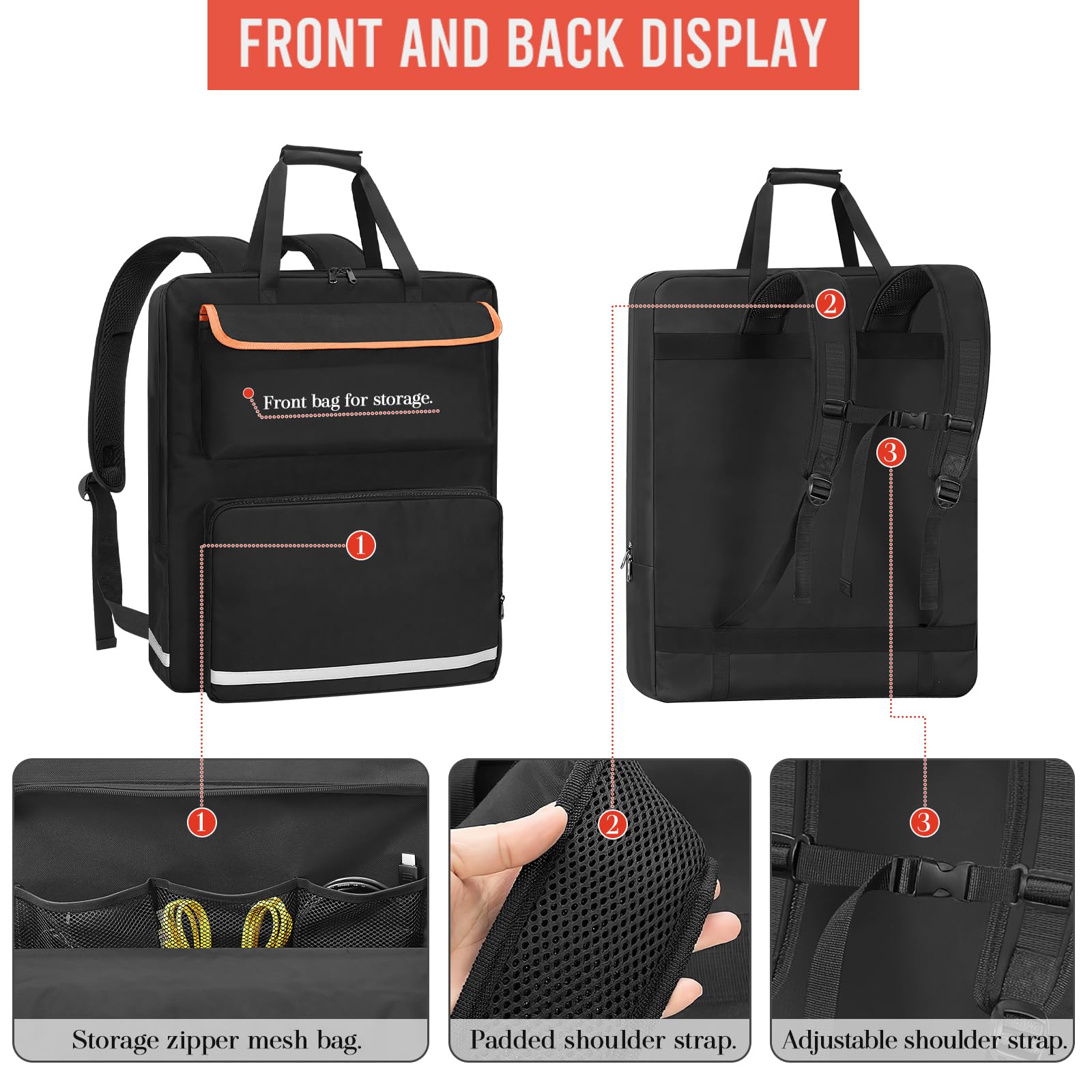 ORKELS solar panel storage bag adjustable shoulder strap for easy carrying