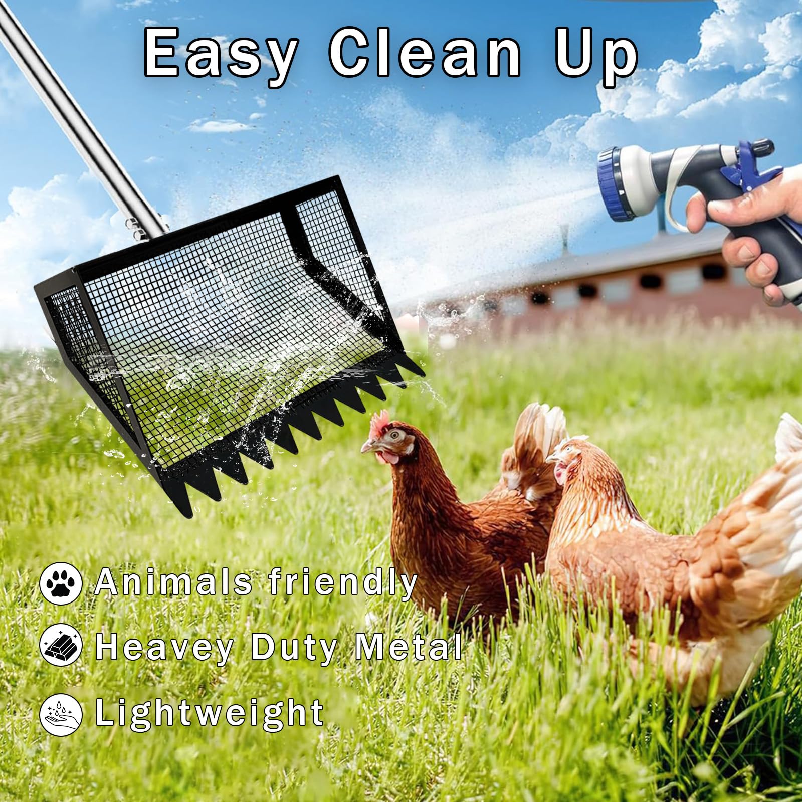 ORLYOBABE wide 10-inch scoop speeds up cleanup.