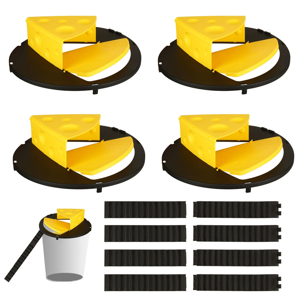 Ormark 4-Pack mouse trap bucket front view for quick indoor setup