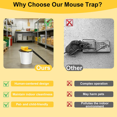 Ormark trap on bucket installation showing tool-free setup