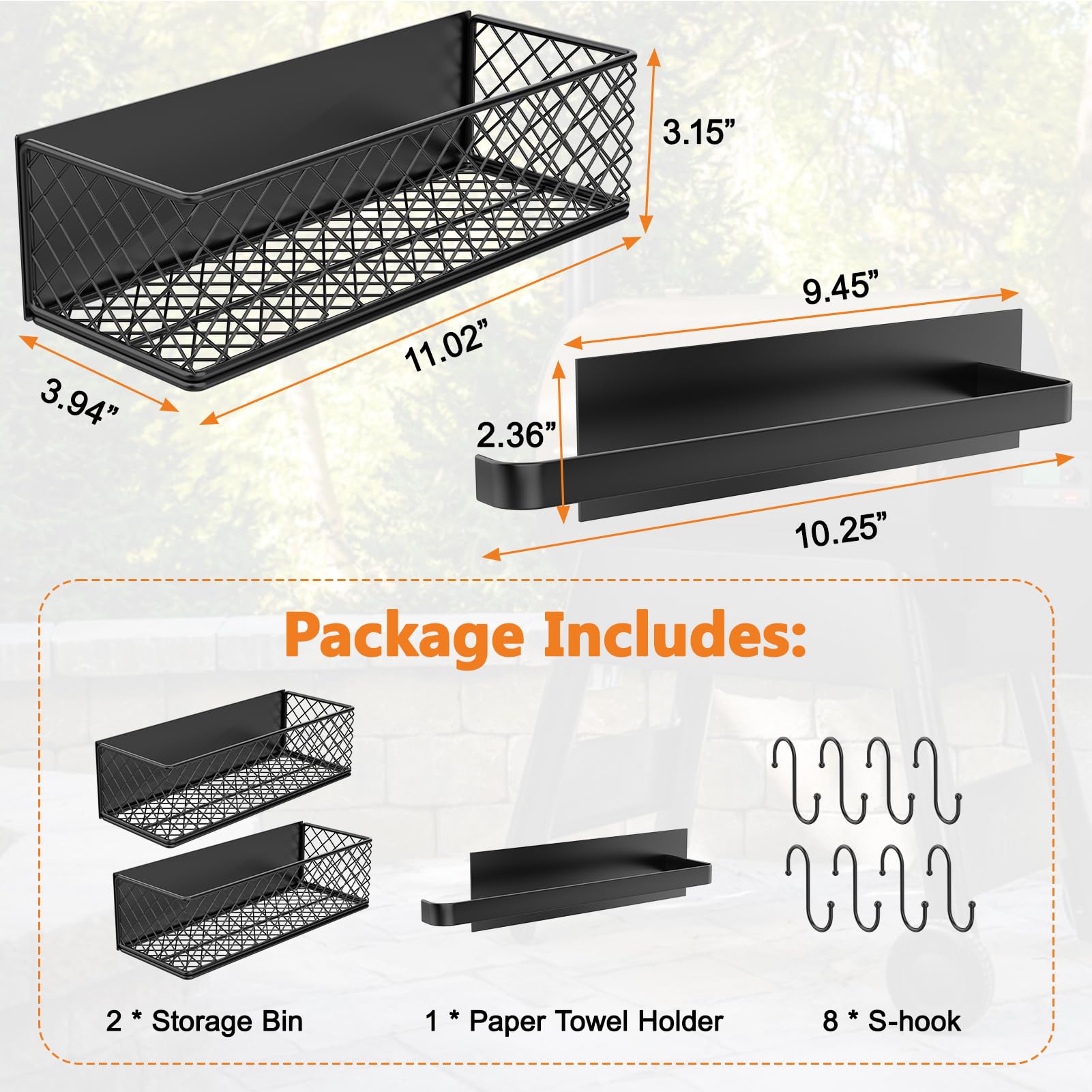 Ormeli sturdy grill hooks and accessories for easy access while cooking.