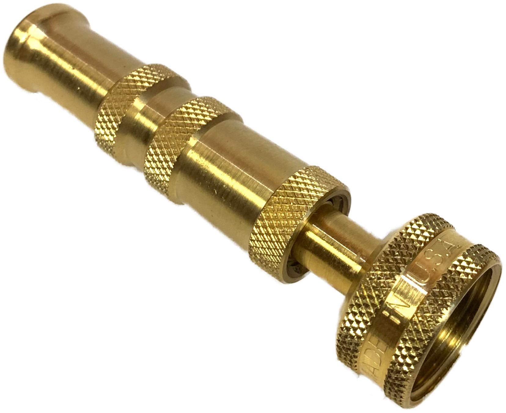 Orrco Brass Hose Nozzle in adjustable spray mode for versatile watering tasks.