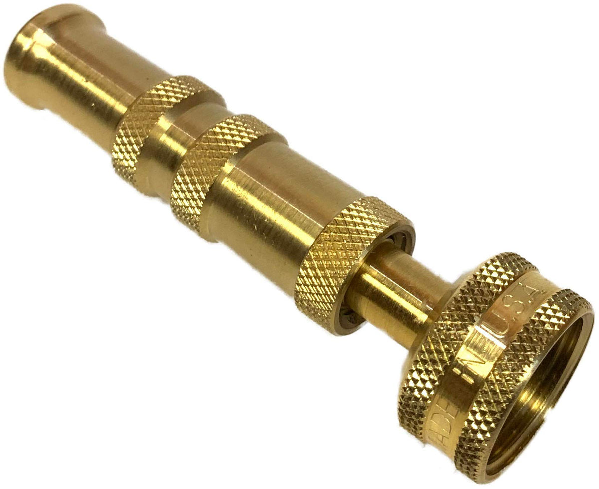 Orrco Brass Hose Nozzle in adjustable spray mode for versatile watering tasks.