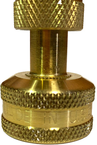 Orrco Brass Hose Nozzle close-up reveals brass finish and ergonomic grip.