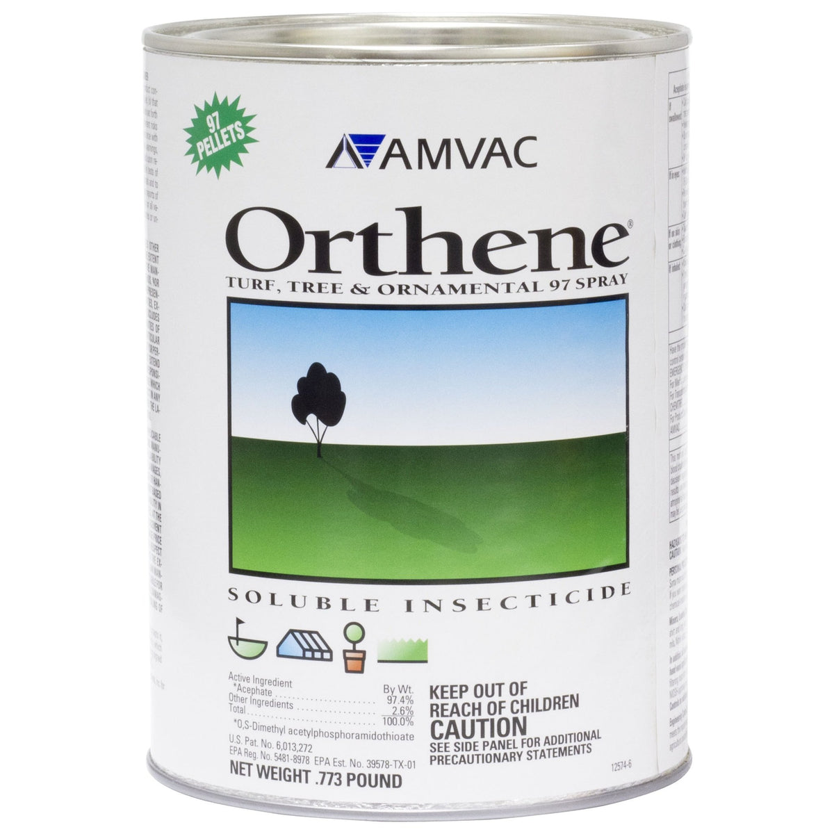Orthene Acephate bottle for effective pest control on turf and ornamentals.
