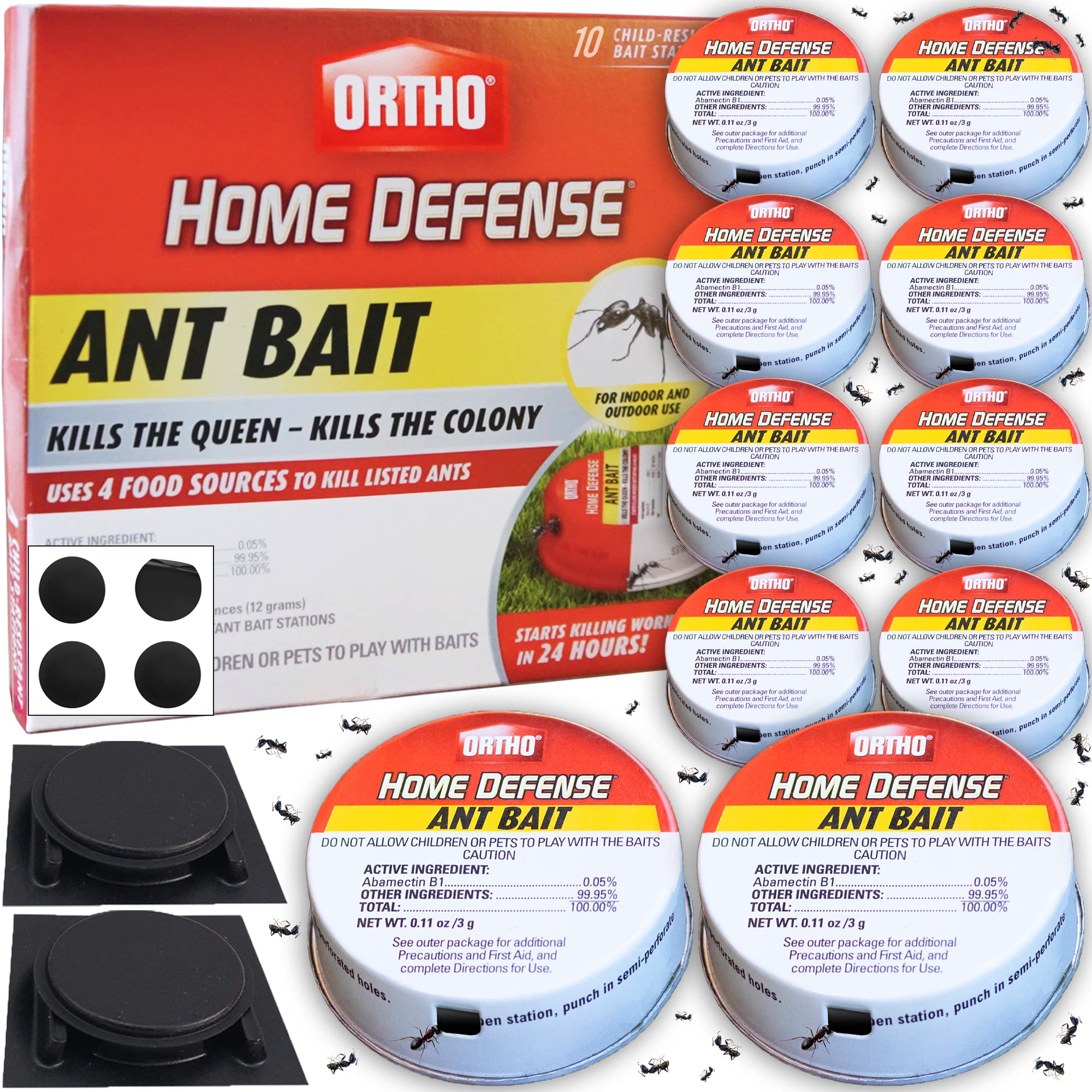 Ortho Ant Traps Indoor in a metallic case protecting surfaces while targeting indoor ants.