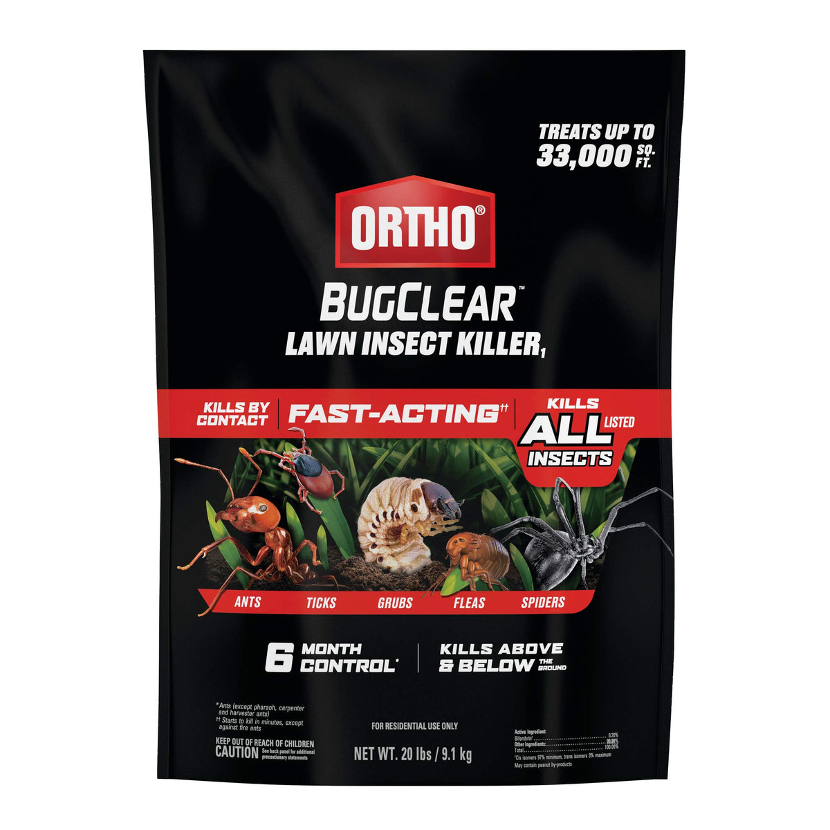 Ortho BugClear Lawn Insect Killer1 bag shown for outdoor pest protection
