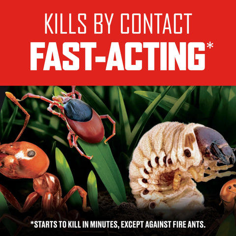 Granules spread on lawn provide fast, long-lasting pest control with Ortho BugClear