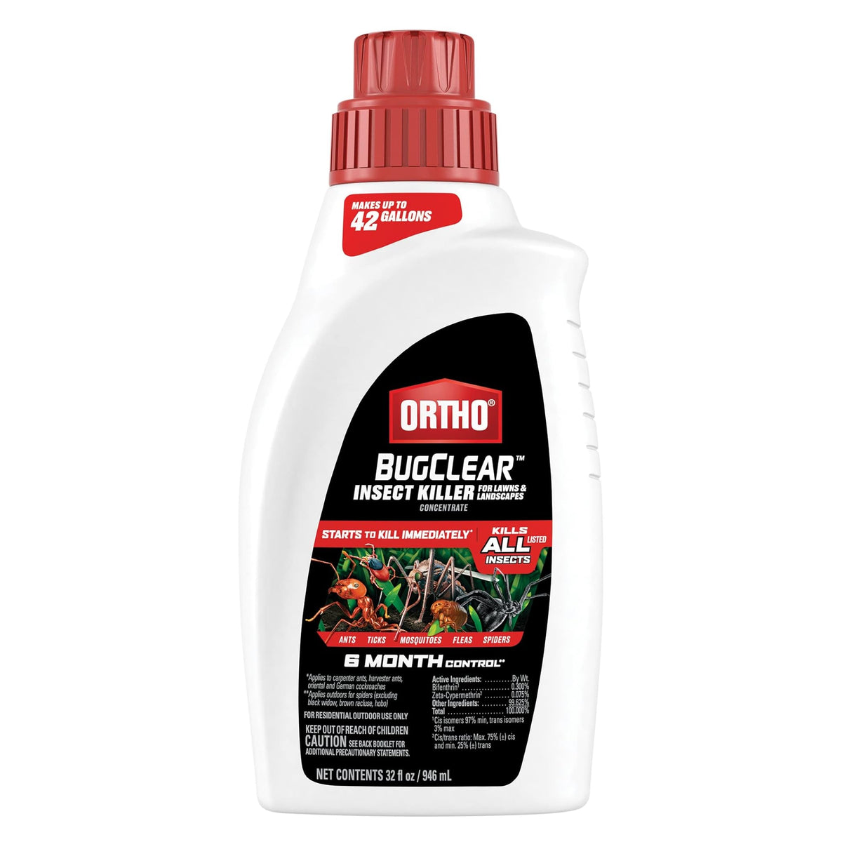 Ortho BugClear lawn spray bottle for fast-acting outdoor pest control