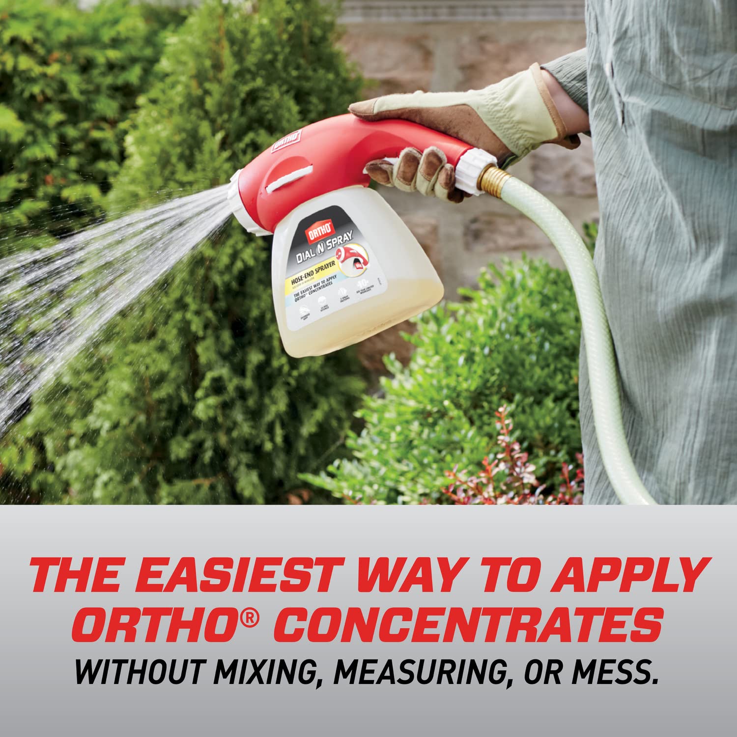 Ortho Dial N Spray anti-backflow feature protects home water supply